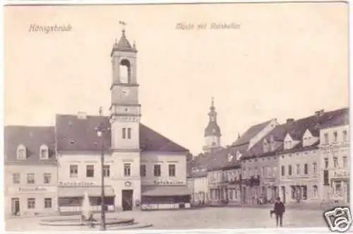 27133 Ak Königsbrück Markt mit Ratskeller 1911