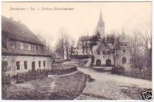 26292 Ak Neuhausen i. Sa. Schloss Purschenstein um 1920