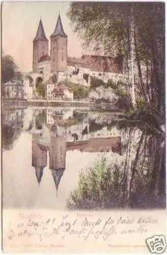 25926 handcolorierte Künstler-AK Rochlitz Schloss 1907