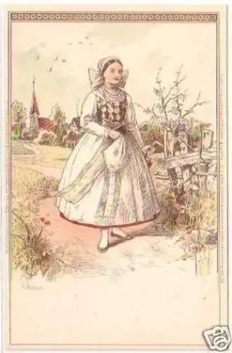 25963 Künstler-AK Tracht Wendin um 1900