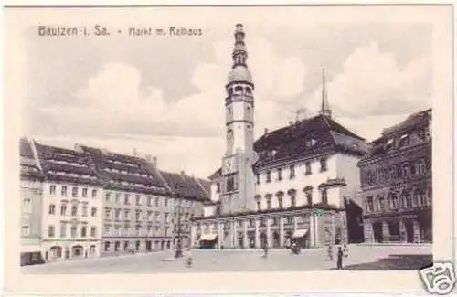 25984 AK Bautzen i. Sa. Markt mit Rathaus 1917