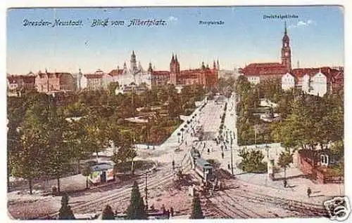 25402 Ak Dresden Neustadt Blick vom Albertplatz 1916