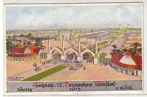 25064 Ak Leipzig 12. Deutsches Turnfest Festplatz 1913