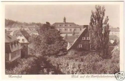 24906 Ak Herrnhut Blick auf die Berthelsdorferstraße