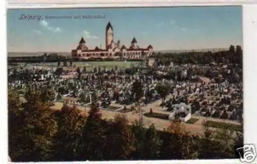 24347 Ak Leipzig Krematorium mit Südfriedhof um 1910