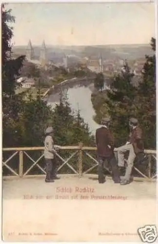 24607 Ak Schloß Rochlitz Blick von der Bastei 1909