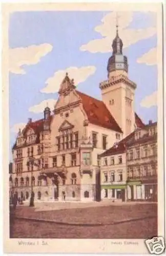 24038 Ak Werdau in Sachsen neues Rathaus 1911