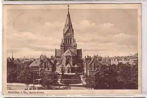 21368 Ak Zwickau in Sachsen Moritz Kirche 1916