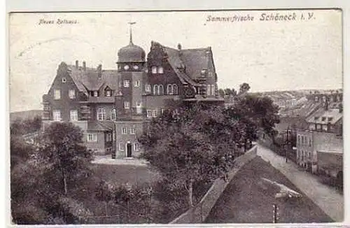 19741 Ak Schöneck im Vogtland neues Rathaus 1925