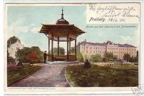 17363 Ak Freiberg Albertpark mit Justizgebäude 1901