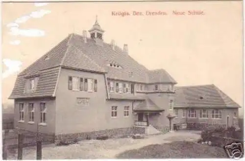 18219 Ak Krögis Bez. Dresden - Neue Schule 1913