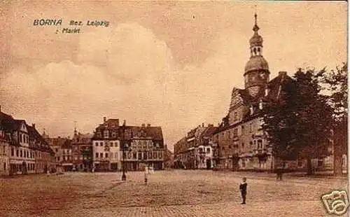 17528 Ak Borna Bez. Leipzig Markt 1918