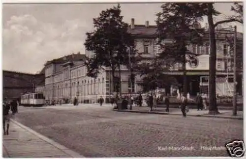 17064 Ak Karl Marx Stadt Hauptbahnhof 1958