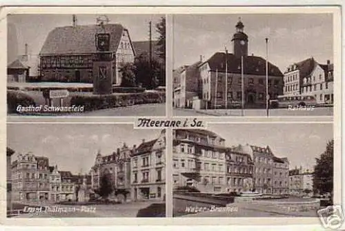 15191 Mehrbild Ak Meerane in Sa. Gasthof usw. 1961