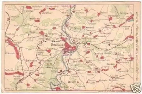 14594 Landkarten Ak Rochlitz und Umgebung um 1920