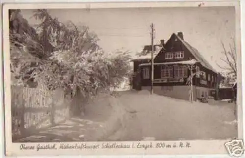 13351 Ak Schellerau Oberer Gasthof im Winter 1944