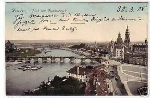 13093 Ak Dresden Blick vom Fernheizwerk 1908