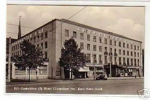 10989 Ak Hotel Chemnitzer Hof Karl Marx Stadt 1956