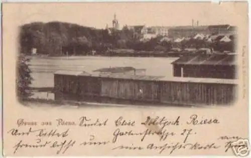 11620 Ak Gruß aus Riesa Totalansicht 1898