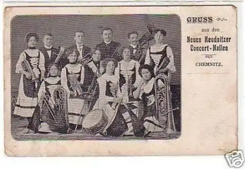 09263 Ak Gruß aus den Concert Hallen Chemnitz um 1900