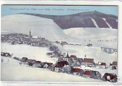 07394 Ak Oberwiesenthal mit Fichtelberg im Winter