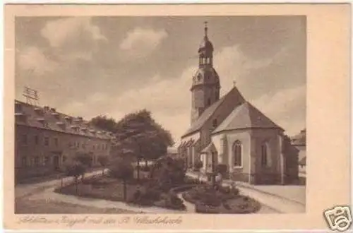 08593 Ak Schlettau im Erzgebirge St. Ulbrichskirche 1924