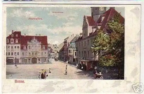 07157 Ak Borna Marktplatz, Reichsstrasse 1907