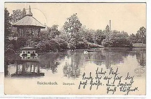 04936 Ak Reichenbach Stadtpark 1907