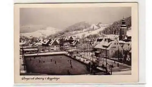 04727 Ak Bergstadt Geising im Erzgebirge im Winter 1952