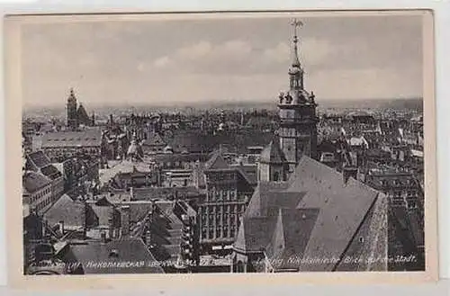 2/27 Ak Leipzig Nikolaikirche Blick auf die Stadt 1945