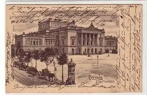 12/6 Künstler Ak Leipzig Stadttheater 1904