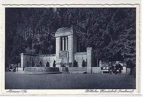 09962 Ak Meerane Wilhelm Wunderlich Denkmal um 1940