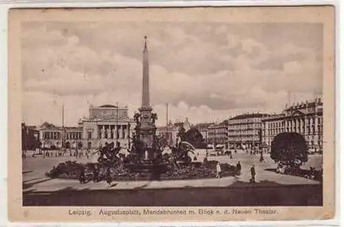 10/56 Ak Leipzig Augustusplatz Mendebrunnen 1932