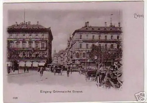 07521 Ak Leipzig Eingang Grimmaische Strasse um 1900