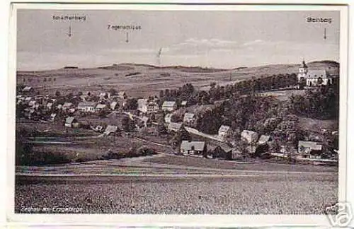 08142 Ak Zethau im Erzgebirge Totalansicht 1939