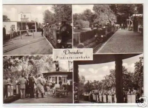 06877 Mehrbild Ak Dresden Pioniereisenbahn 1965