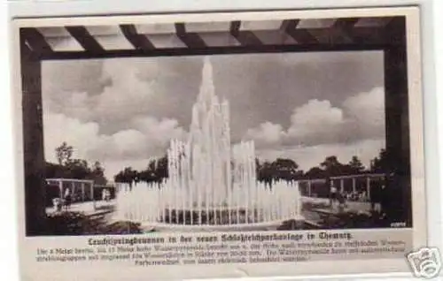 08249 Ak Leuchtspringbrunnen in Chemnitz 1942