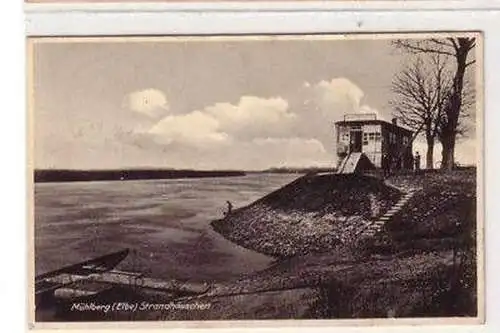 48278 Ak Mühlberg (Elbe) Strandhäuschen 1940