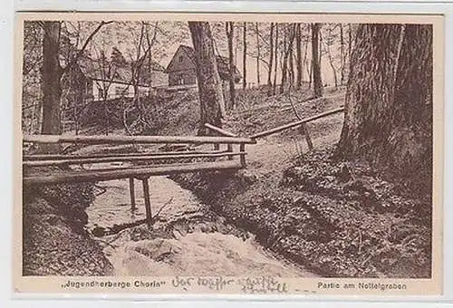 63472 Ak "Jugendherberge Chorin" Partie am Nettelgraben 1928