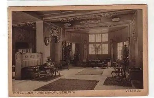 51980 Ak Berlin Hotel "Der Fürstenhof" Vestibül 1920