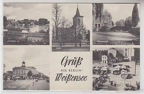 17809 Mehrbild Ak Berlin-Weißensee Antonplatz, Pistoriusplatz usw. 1956