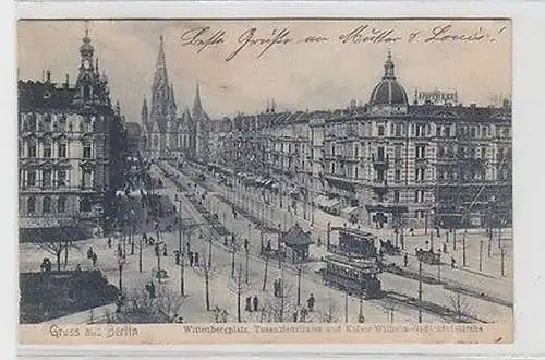 65255 Ak Gruß aus Berlin Wittenbergplatz und Tauenzienstrasse 1906