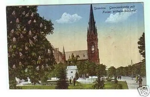 32317 Ak Spandau Garnisionskirche und Denkmal um 1910