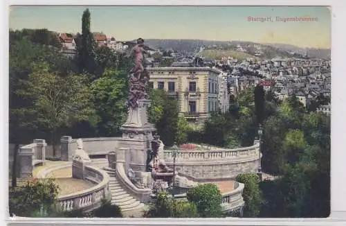 72917 Ak Stuttgart Eugensbrunnen um 1910