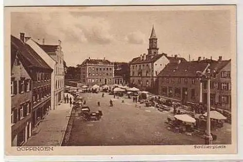 37884 Ak Göppingen Schillerplatz mit Marktbuden um 1910