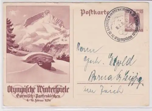 96439 Ganzsachen Postkarte P258 Olympische Winterspiele Garmisch-Partenkirchen