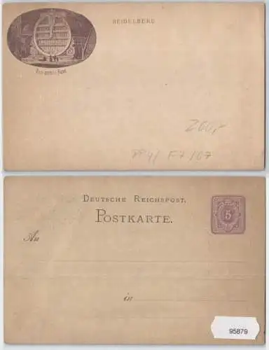 95879 DR Ganzsachen Postkarte PP4/ F7/7 Heidelberg das große Fass