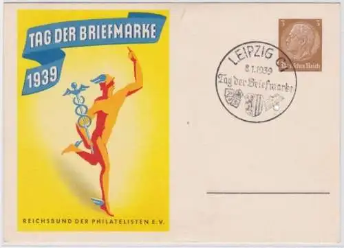 96055 DR Ganzsachen Postkarte P239/01 Tag der Briefmarke 1939 Leipzig