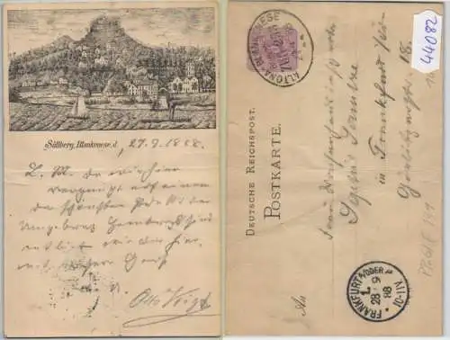 44082 DR Ganzsachen Postkarte PP6/ F139 Süllberg Blankenese 1888