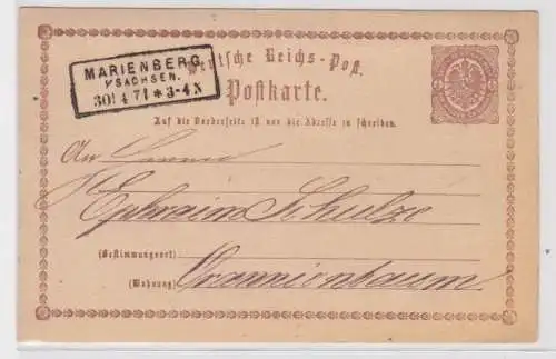 97103 DR Ganzsachen Postkarte P1 Marienberg nach Oranienburg 1874